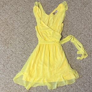 Francesca's Collections Sunny Yellow Wrap Dress